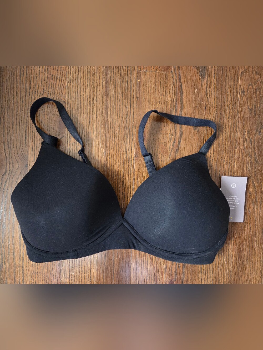 New Auden Womens Black 34C Luxe Stretch Plunge Bra